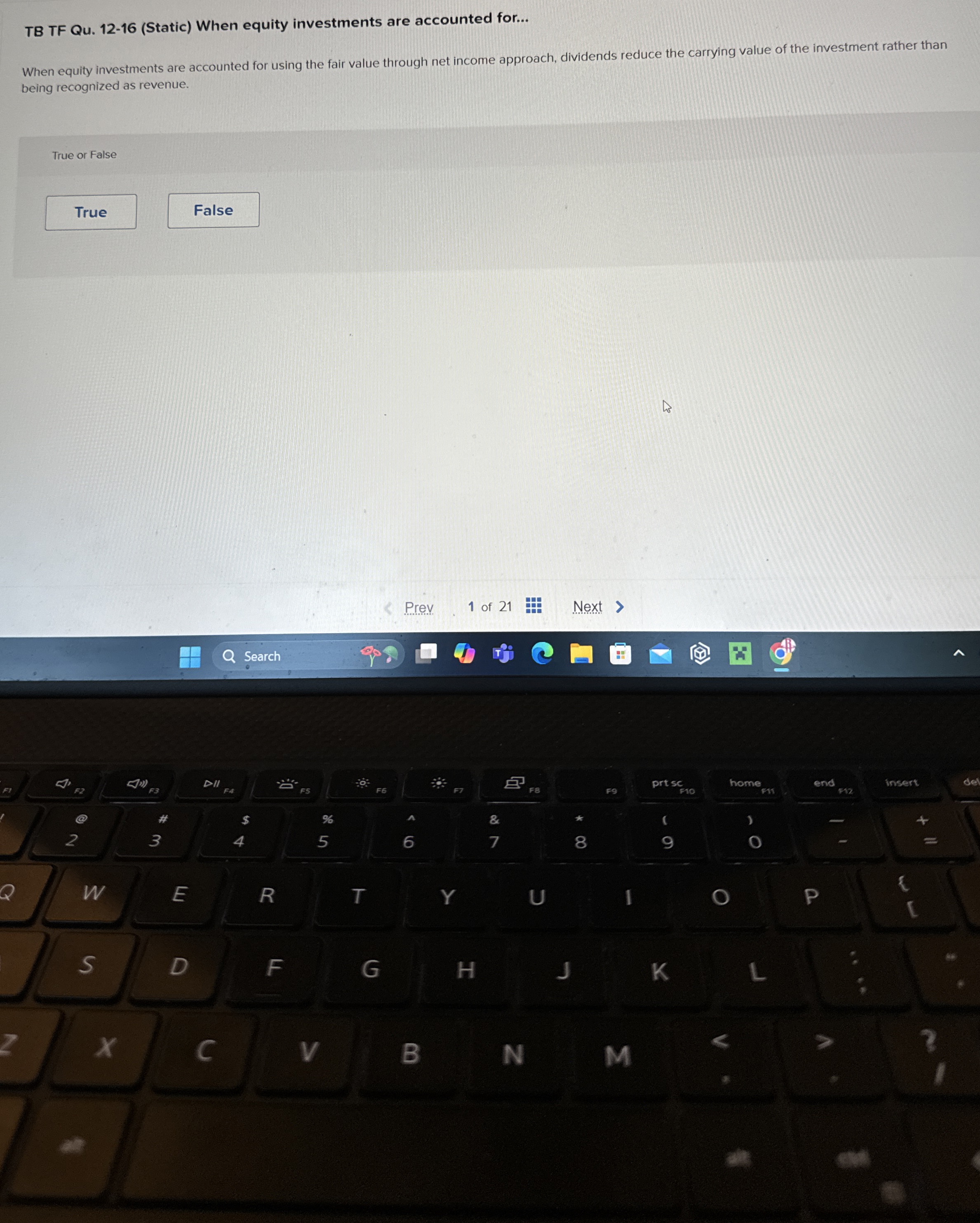 TB TF Qu . 1 2 - 1 6 ( Static ) When equity