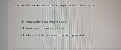 Consistent with accrual basis accounting,