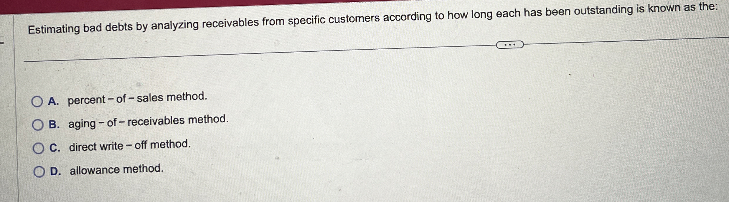 Estimating bad debts by analyzing receivables