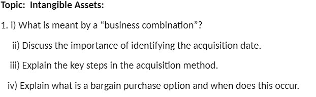 Topic: Intangible Assets: 1. i] What is meant by