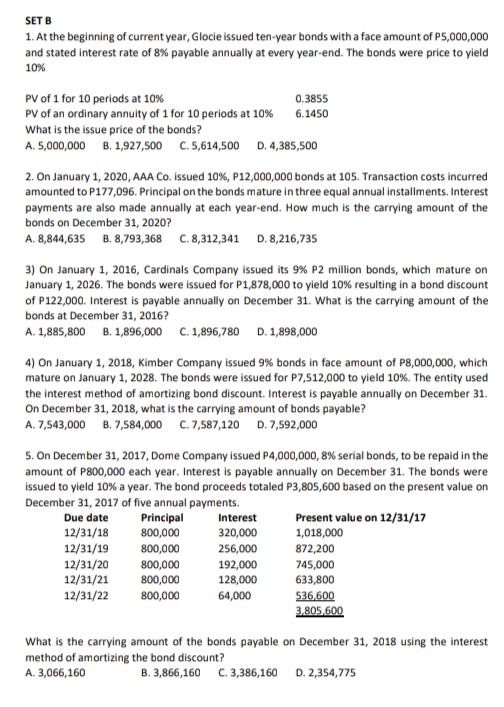 helppp kindly show solutions thank you. SET A