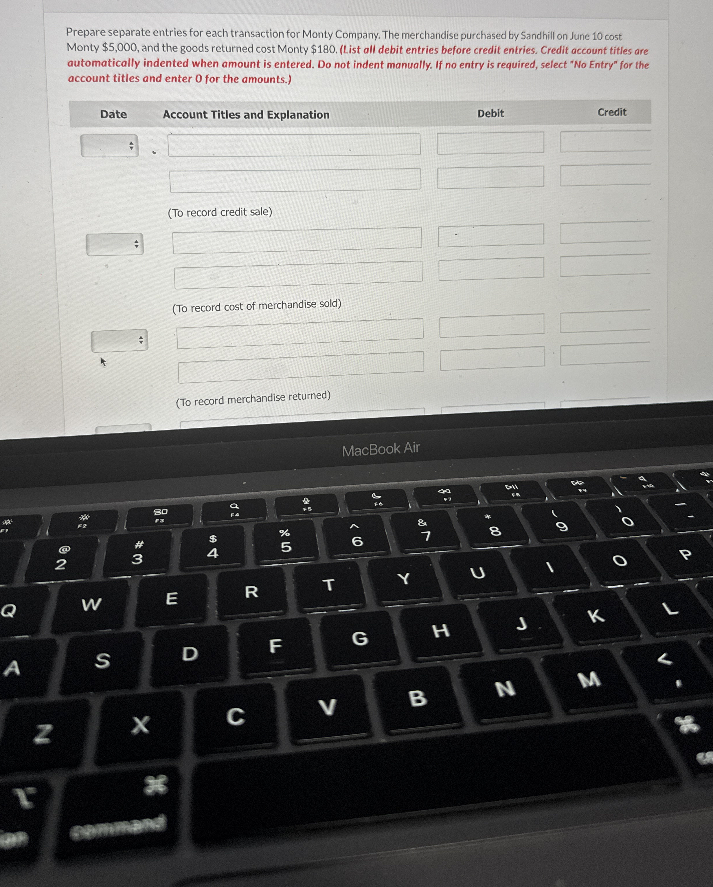 Prepare separate entries for each transaction for