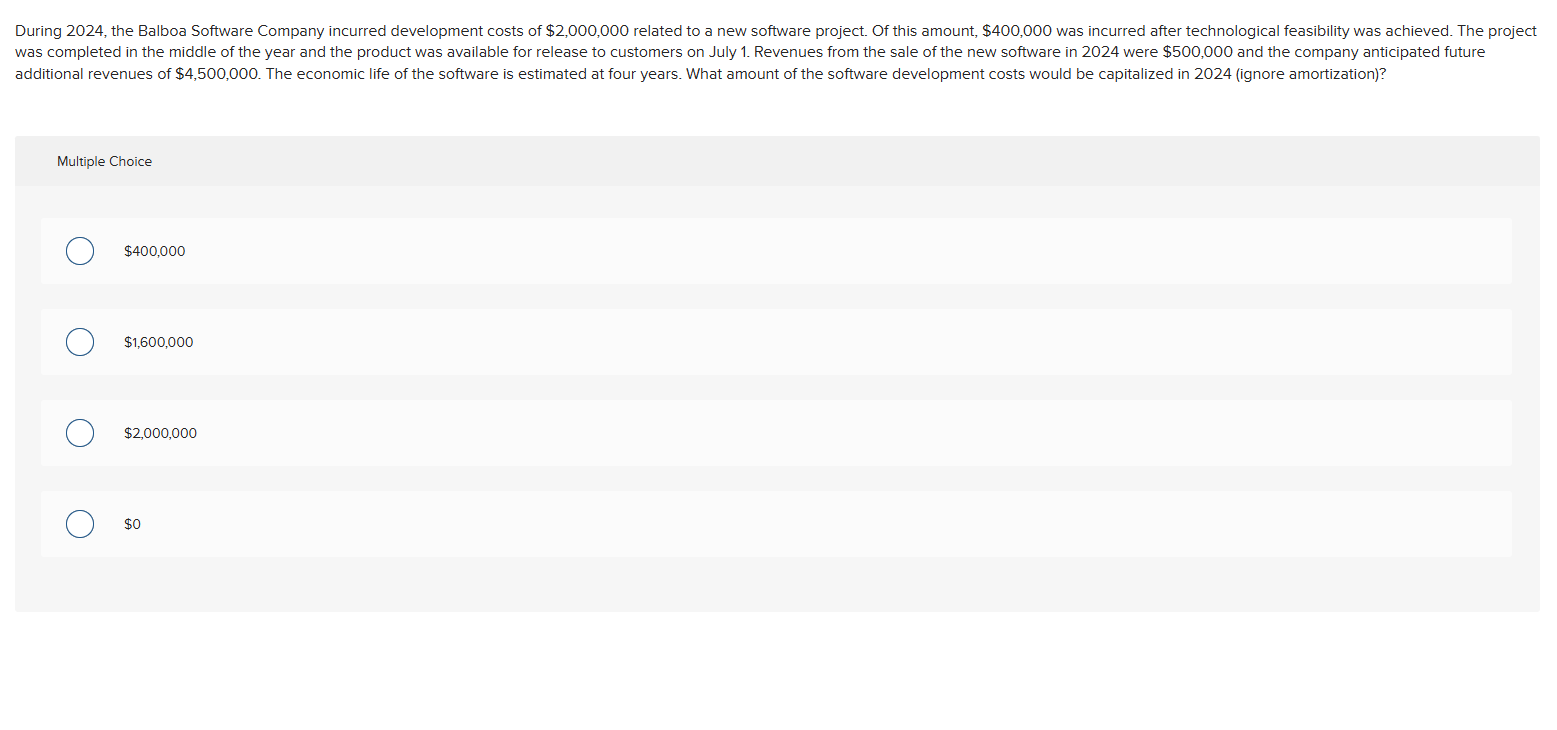 During 2 0 2 4 , the Balboa Software Company