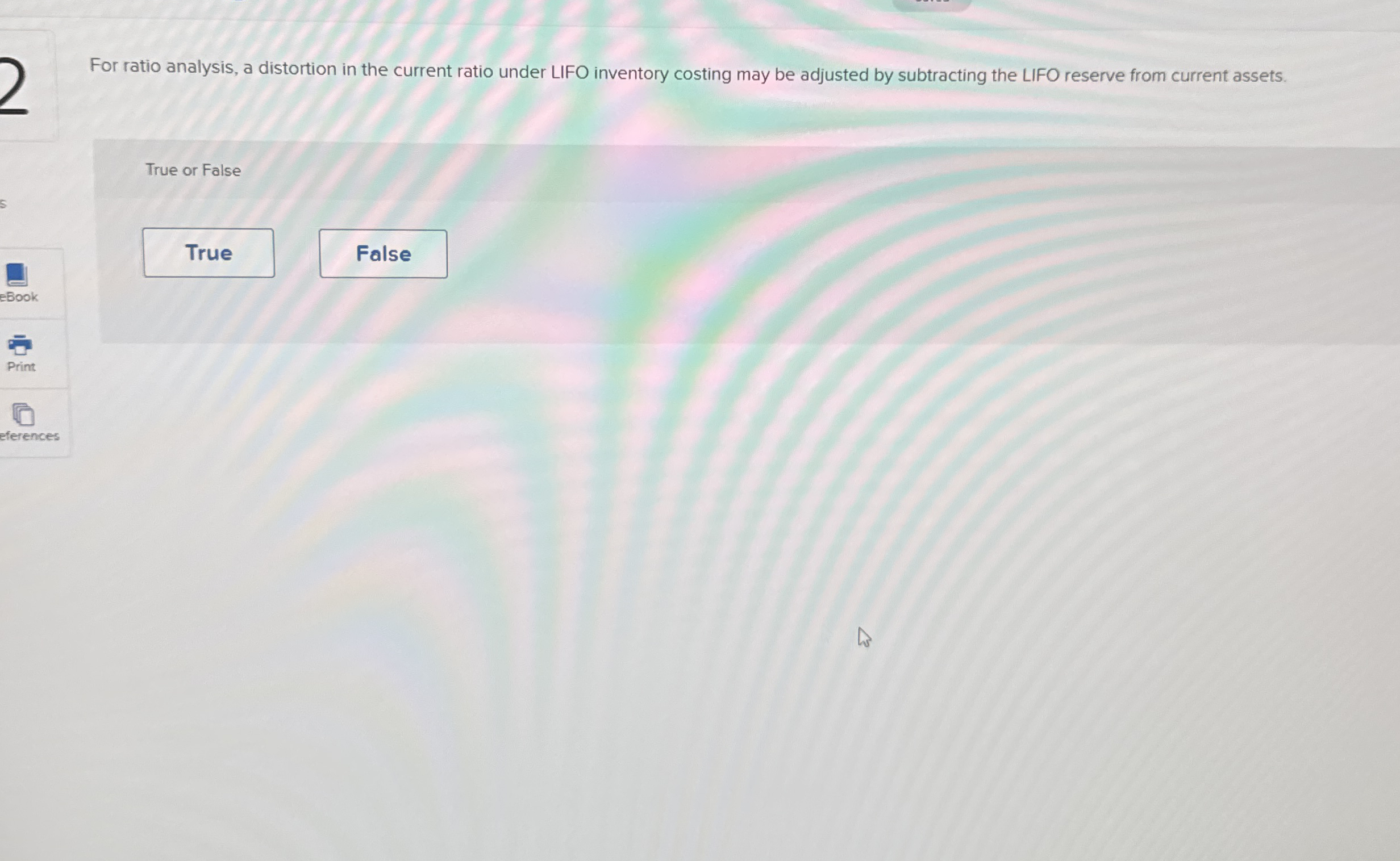 For ratio analysis, a distortion in the current