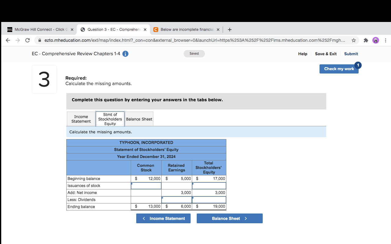 021 McGraw Hill Connect - Click G x 3 Question 3