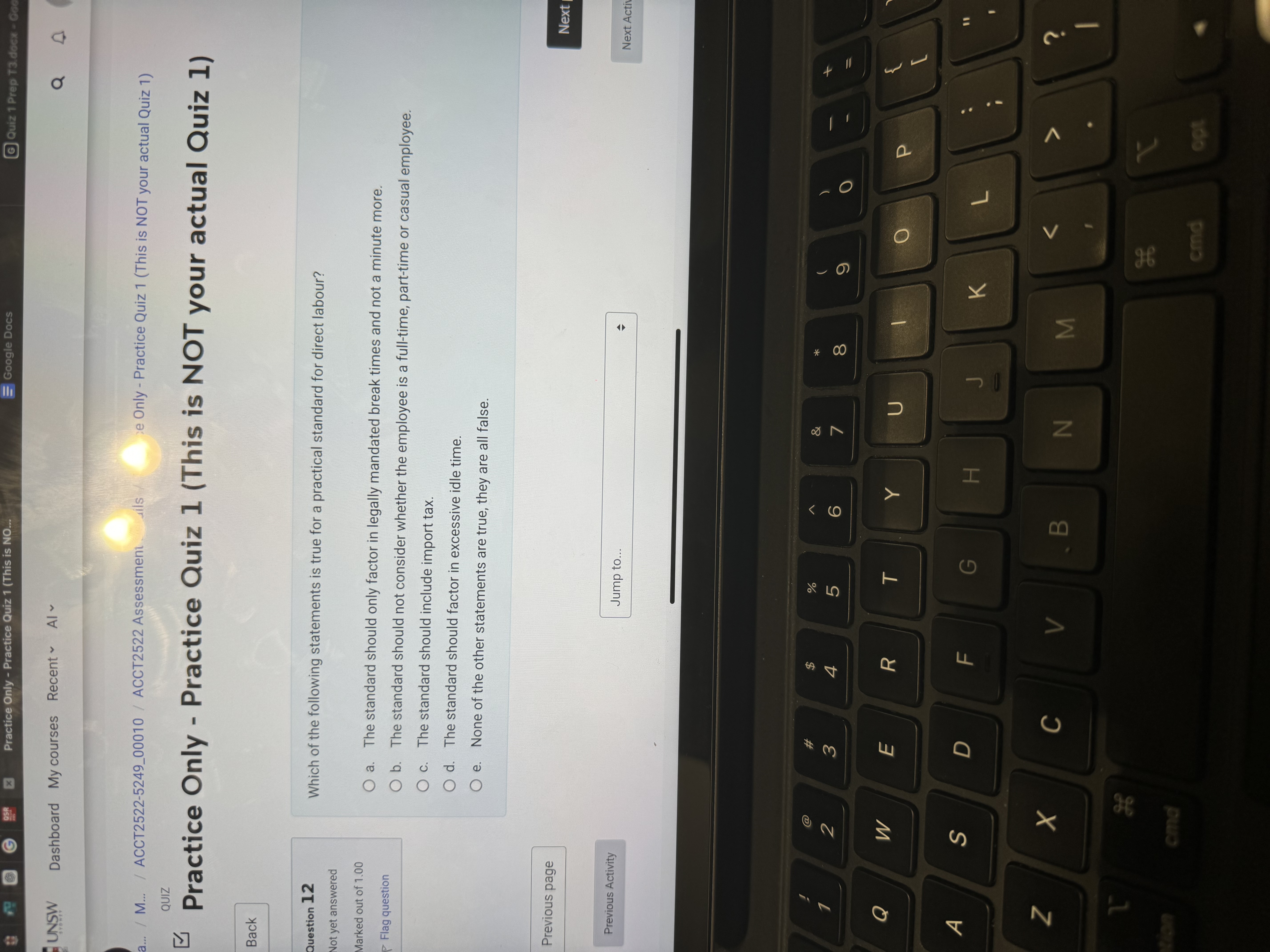 Practice Only - Practice Quiz 1 (This is NO.