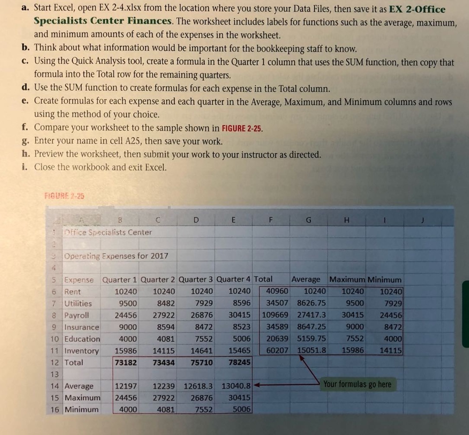a. Start Excel, open EX 2-4.xIsx from the