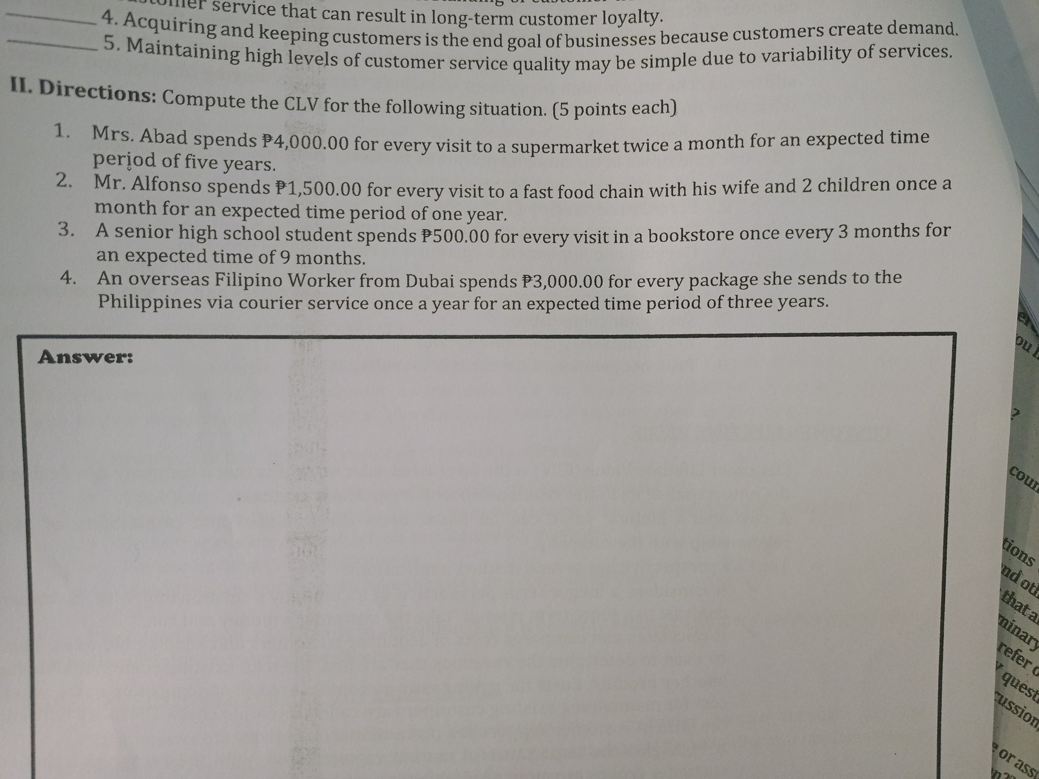 Please see the attached picture. her service that