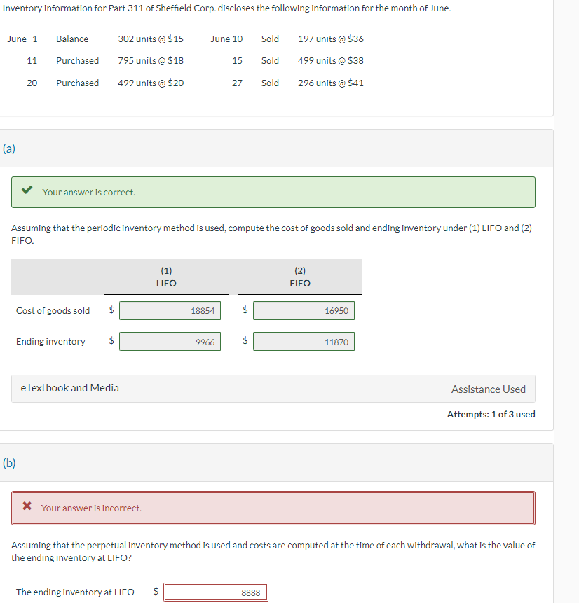 Inventory information for Part 3 1 1 of Sheffield