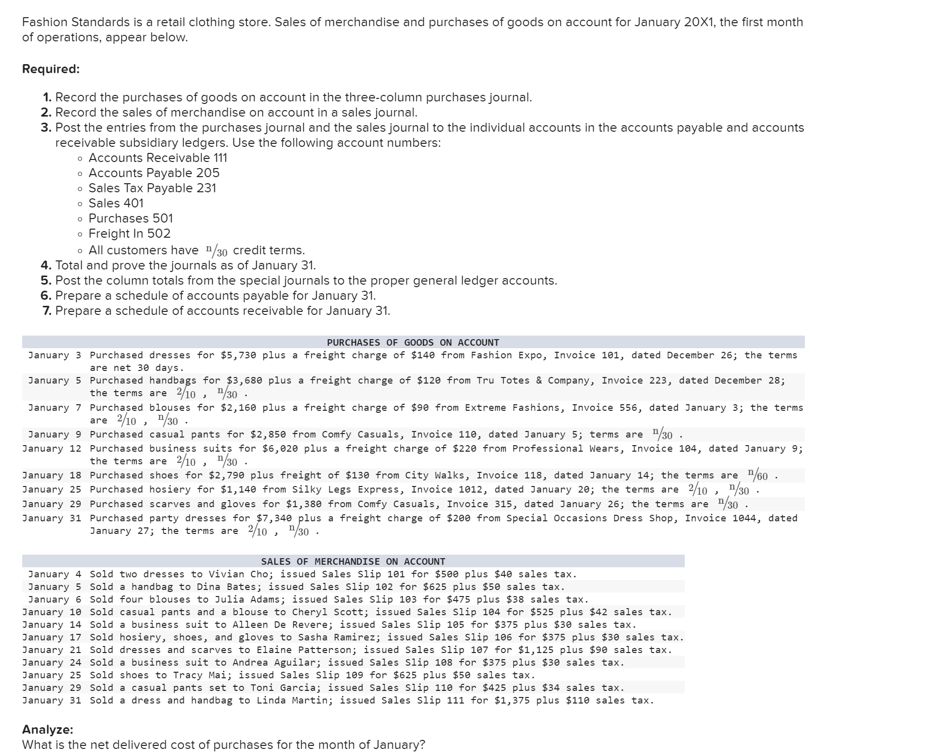 Fashion Standards is a retail clothing store.