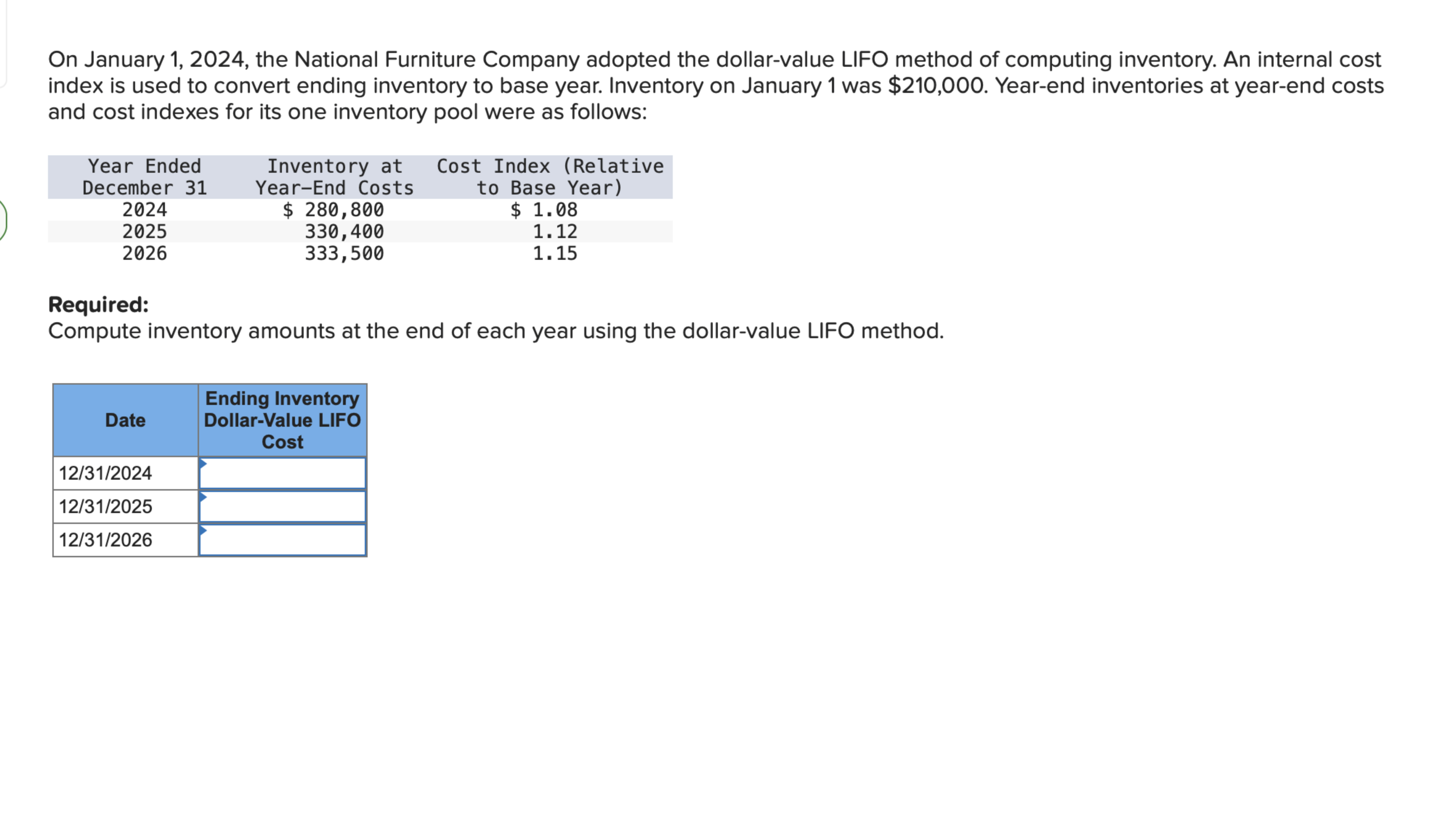 On January 1 , 2 0 2 4 , the National Furniture