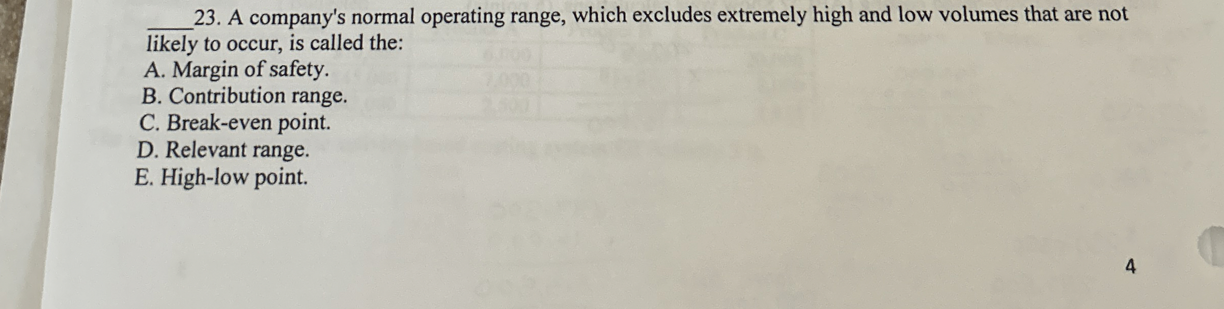 q , 2 3 . A company's normal operating range,