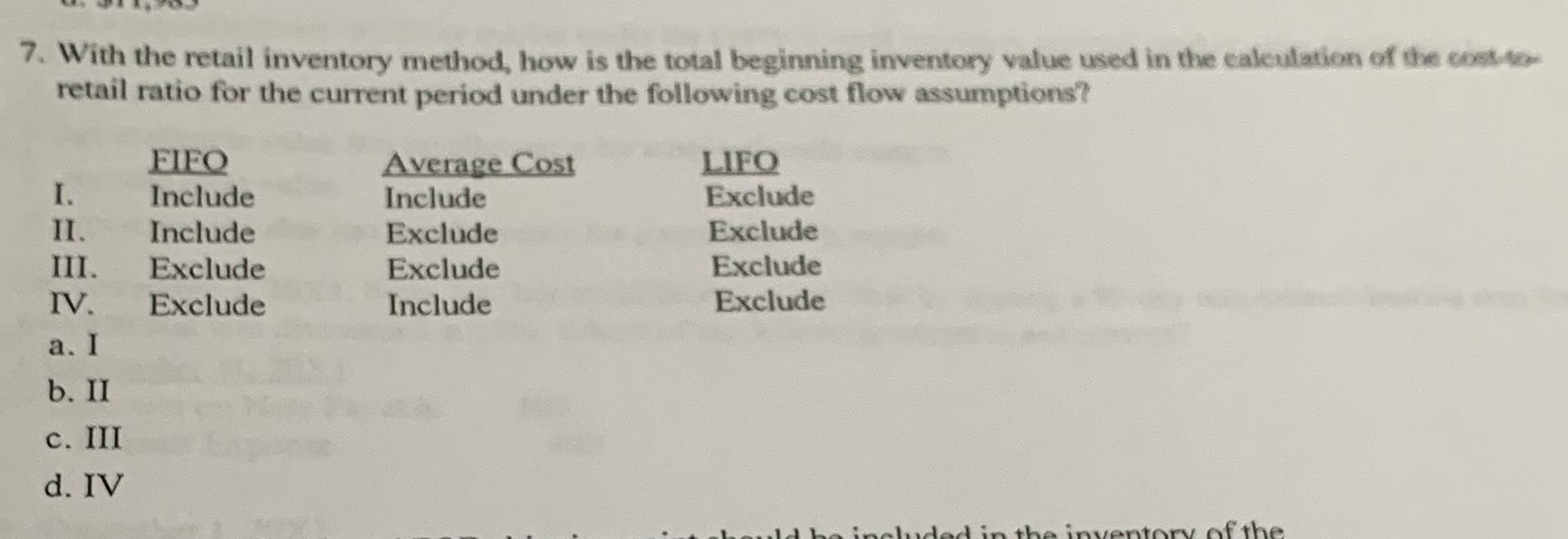 7. With the retail inventory method, how is the