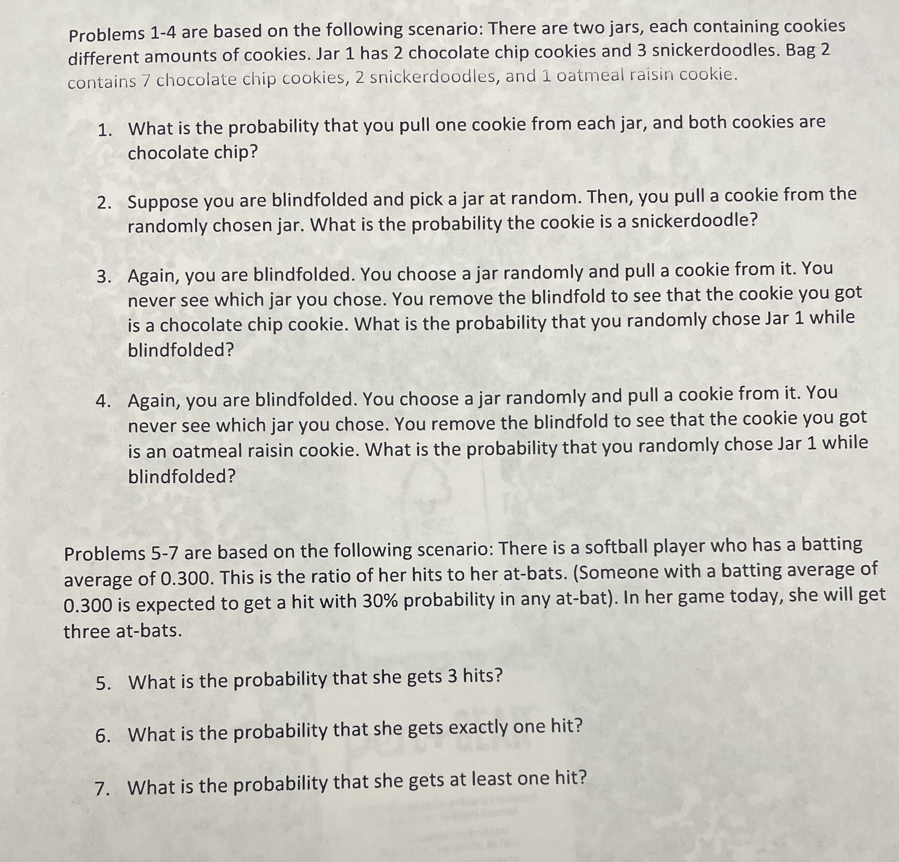 Problems 14 are based on the following scenario: