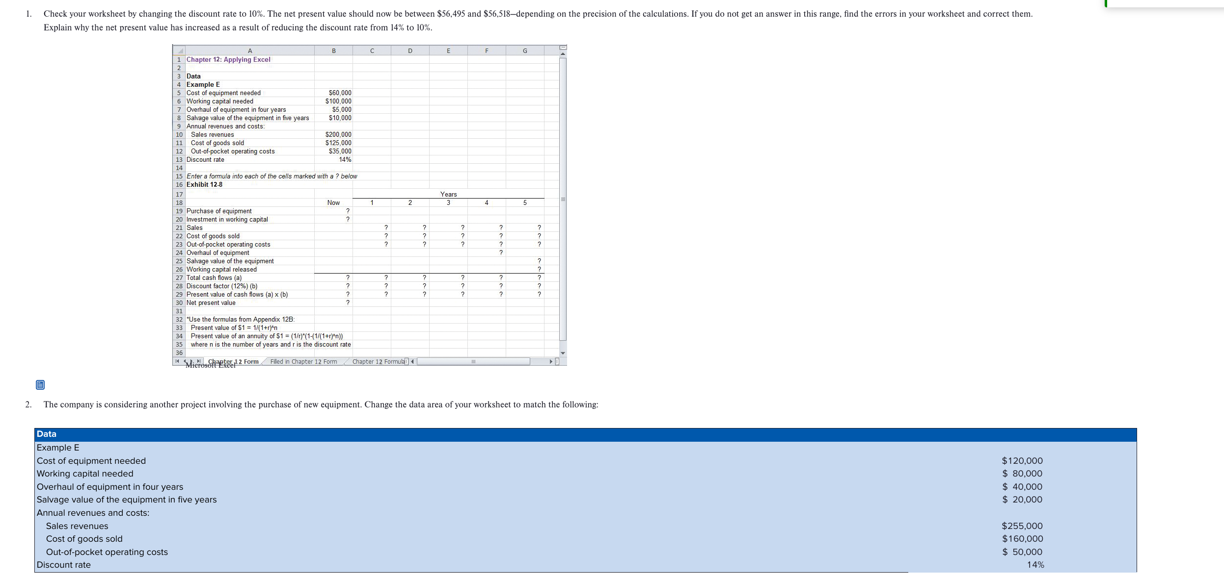 Explain why the net present value has increased