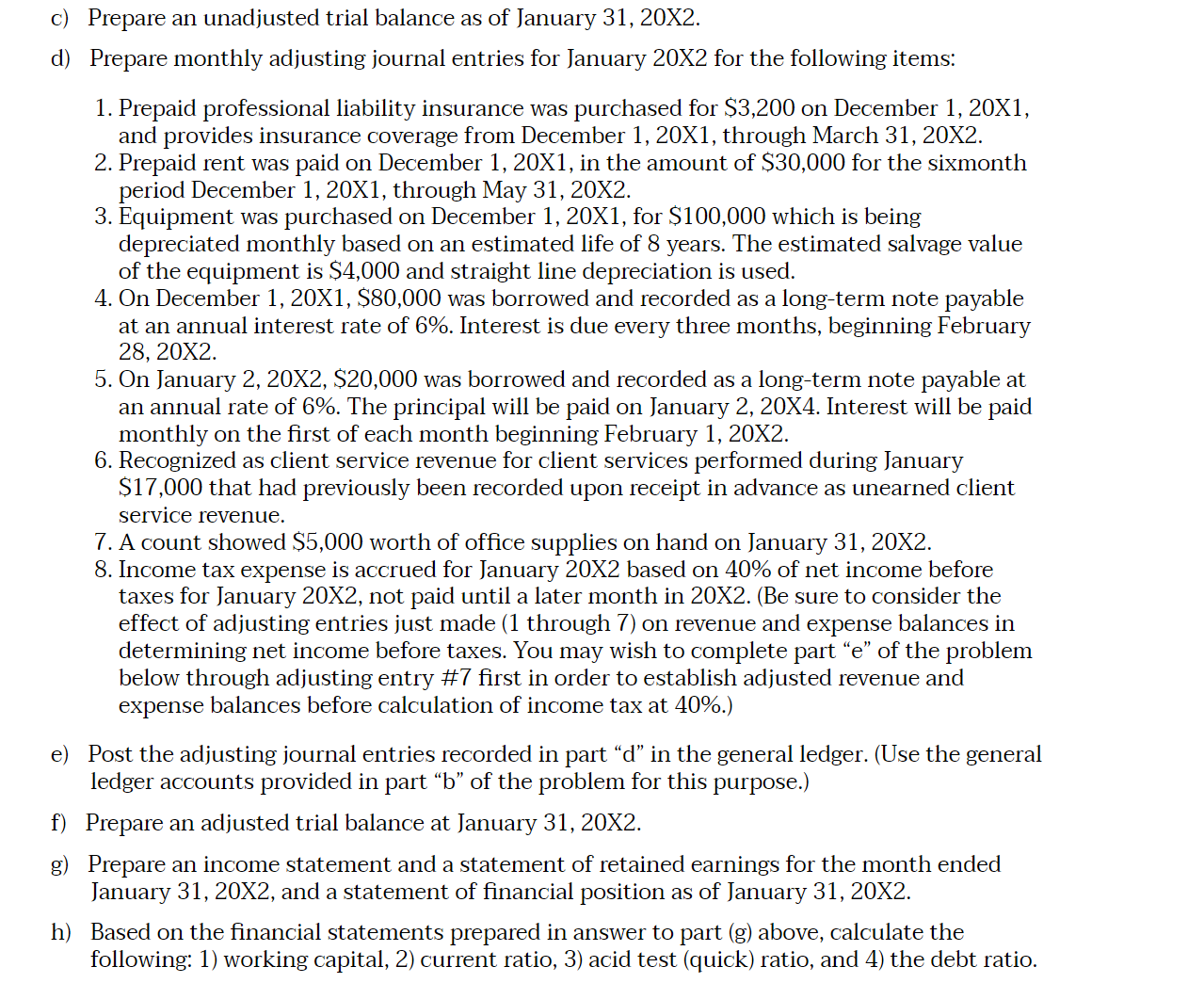Can someone help me answer steps a through h?