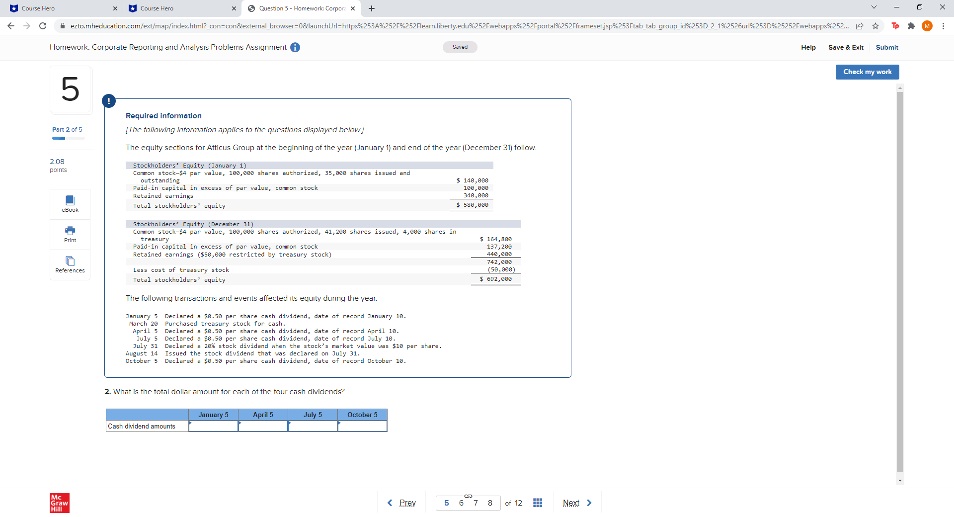 Course Hero x Course Hero * Question 5 -