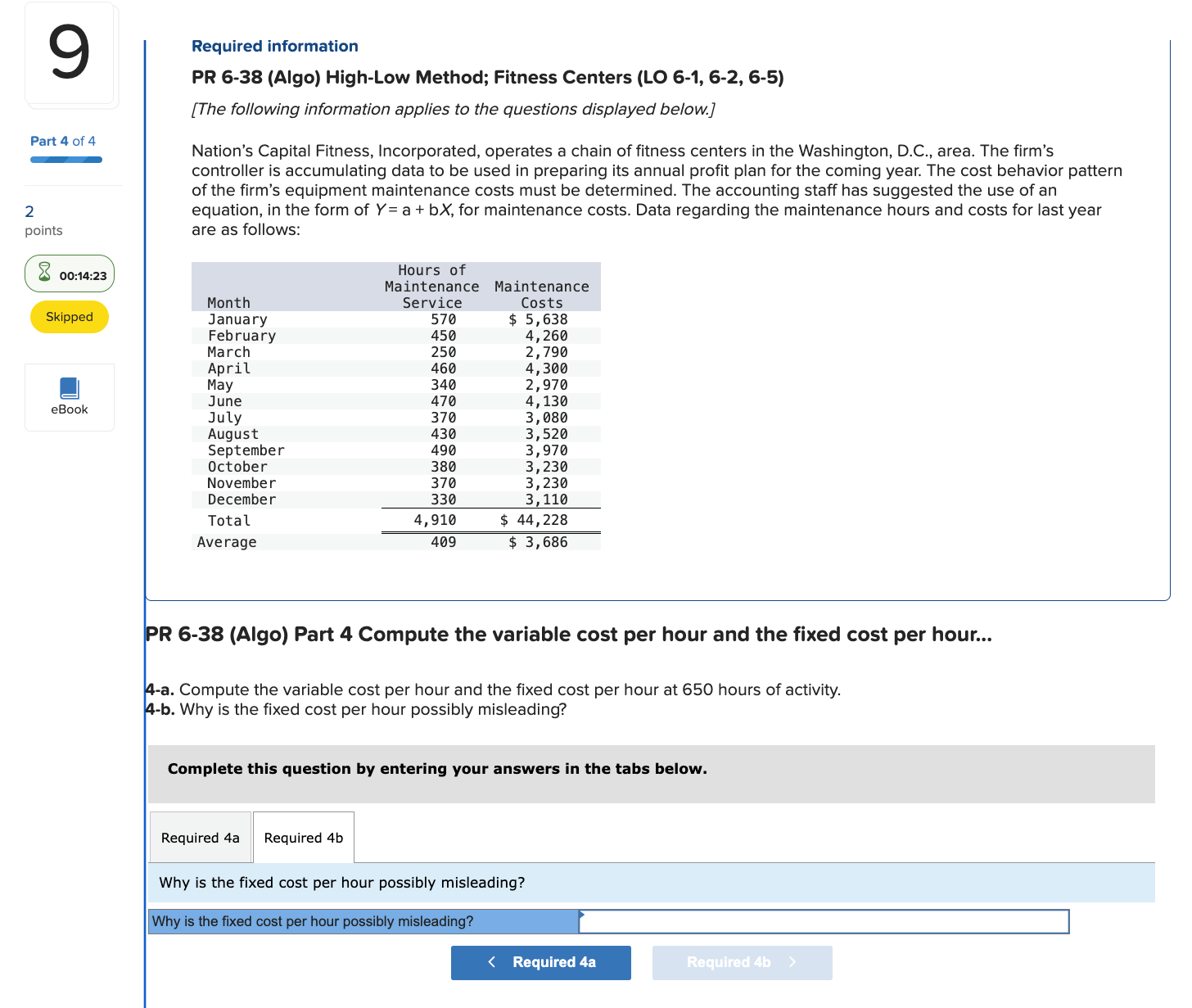 Required information PR 6 - 3 8 ( Algo ) High -