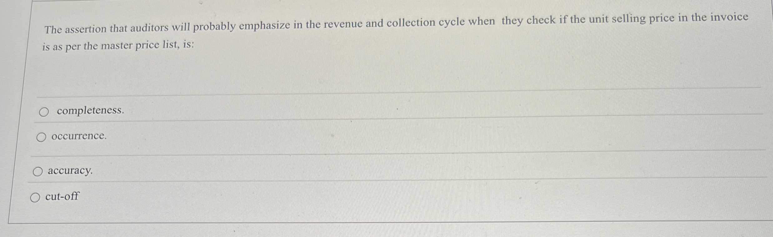 The assertion that auditors will probably