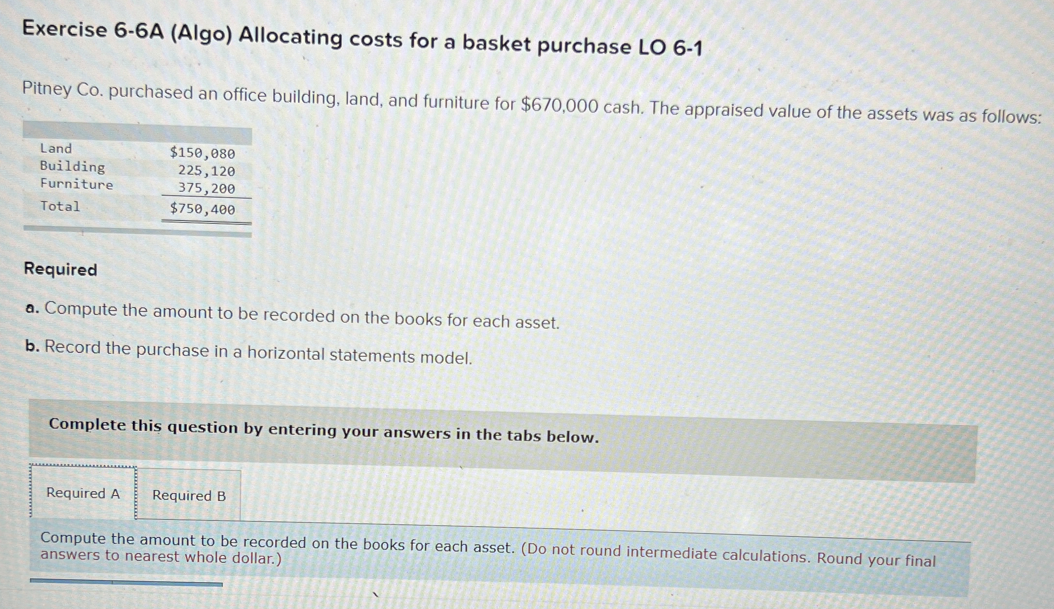 Exercise 6 - 6 A ( Algo ) Allocating costs for a
