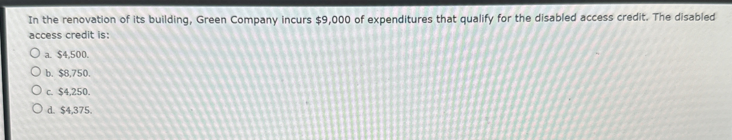 In the renovation of its building, Green Company