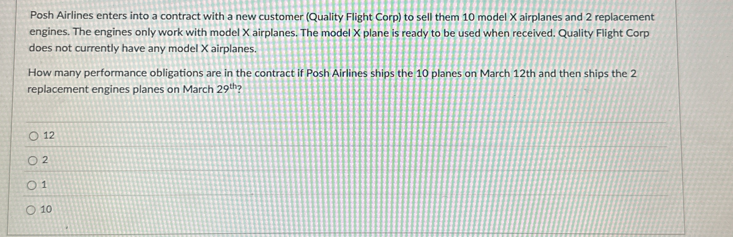 Posh Airlines enters into a contract with a new