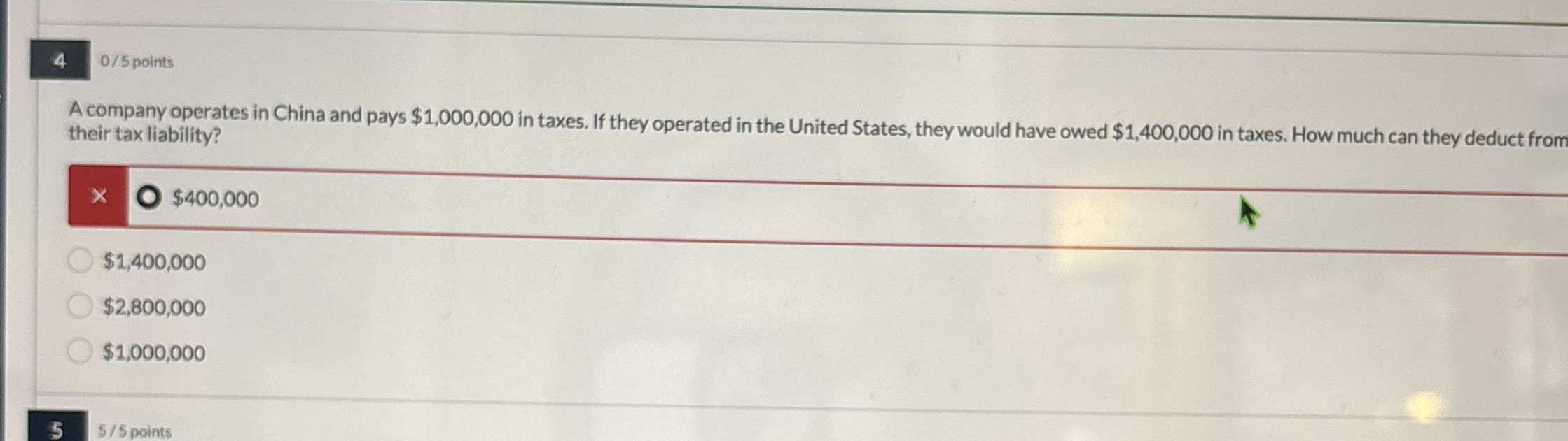 A company operates in China and pays $ 1 , 0 0 0