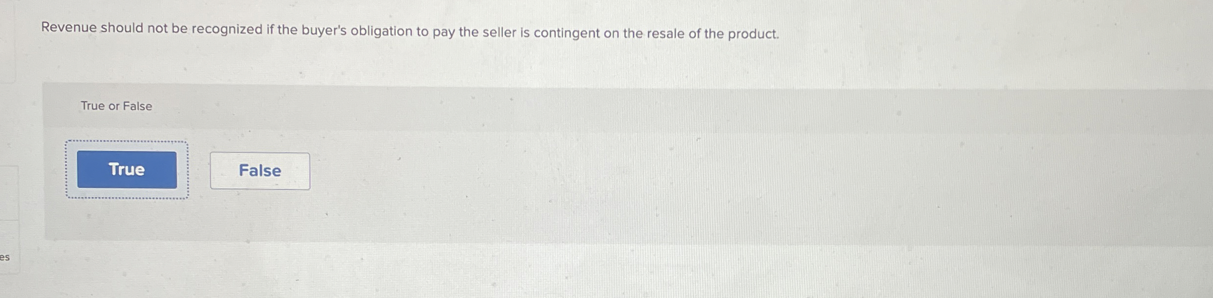 Revenue should not be recognized if the buyer's
