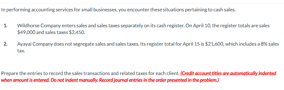 In performing accounting services for small