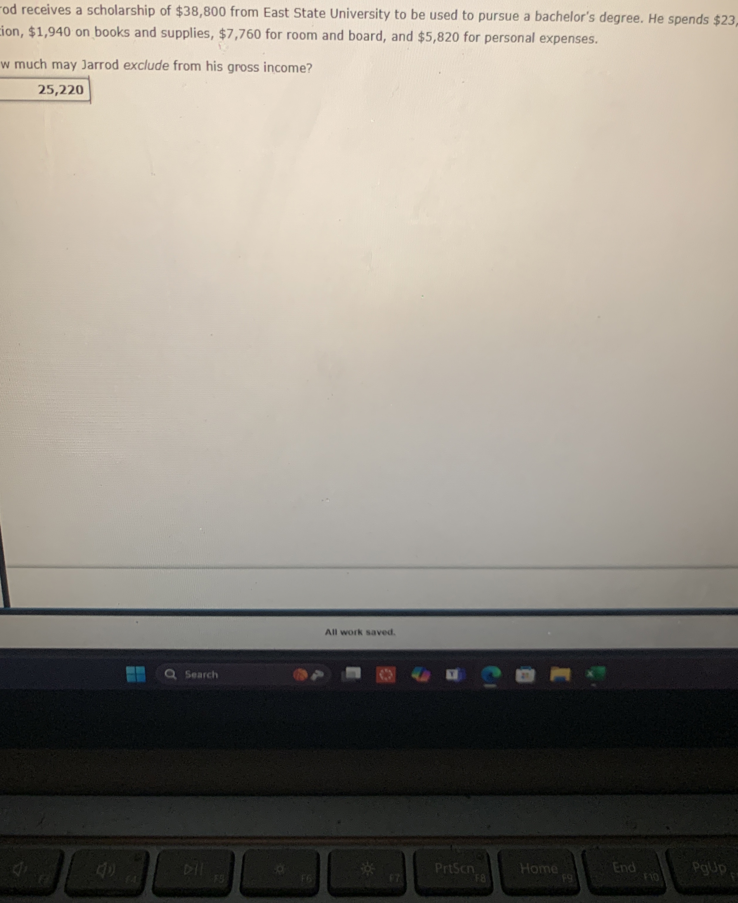 od receives a scholarship of $ 3 8 , 8 0 0 from