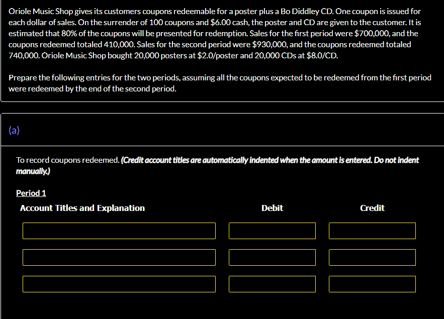 Oriole Music Shop gives its customers coupons