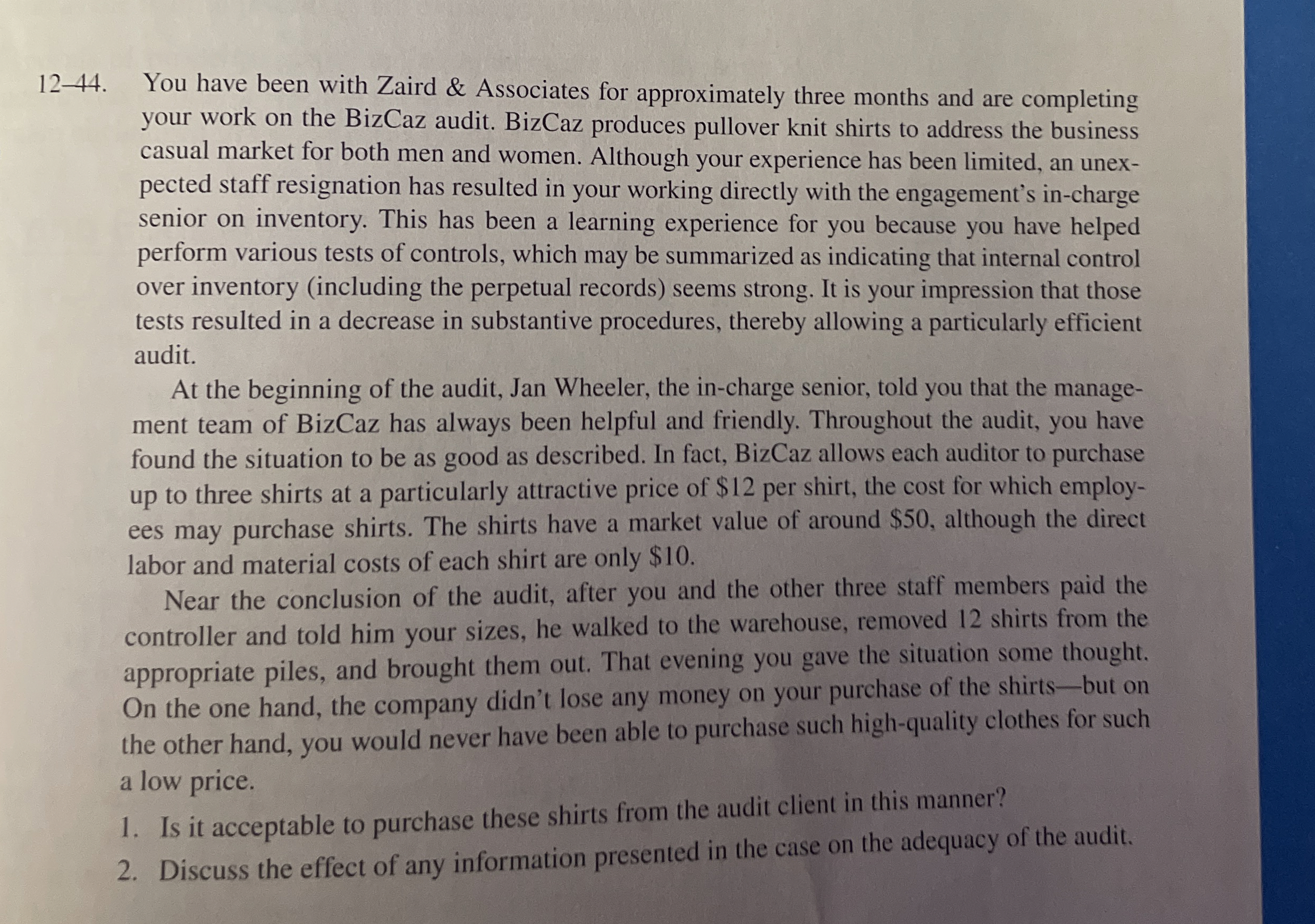 1 2 - 4 4 . You have been with Zaird & Associates