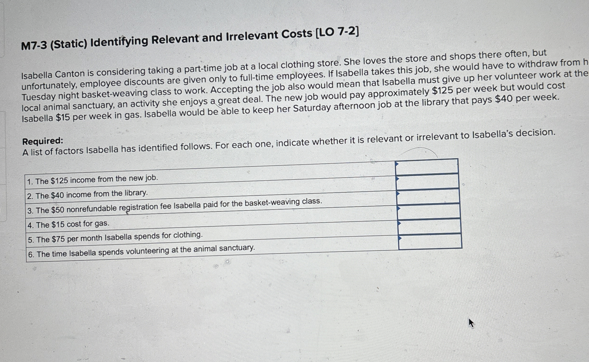 M 7 - 3 ( Static ) Identifying Relevant and