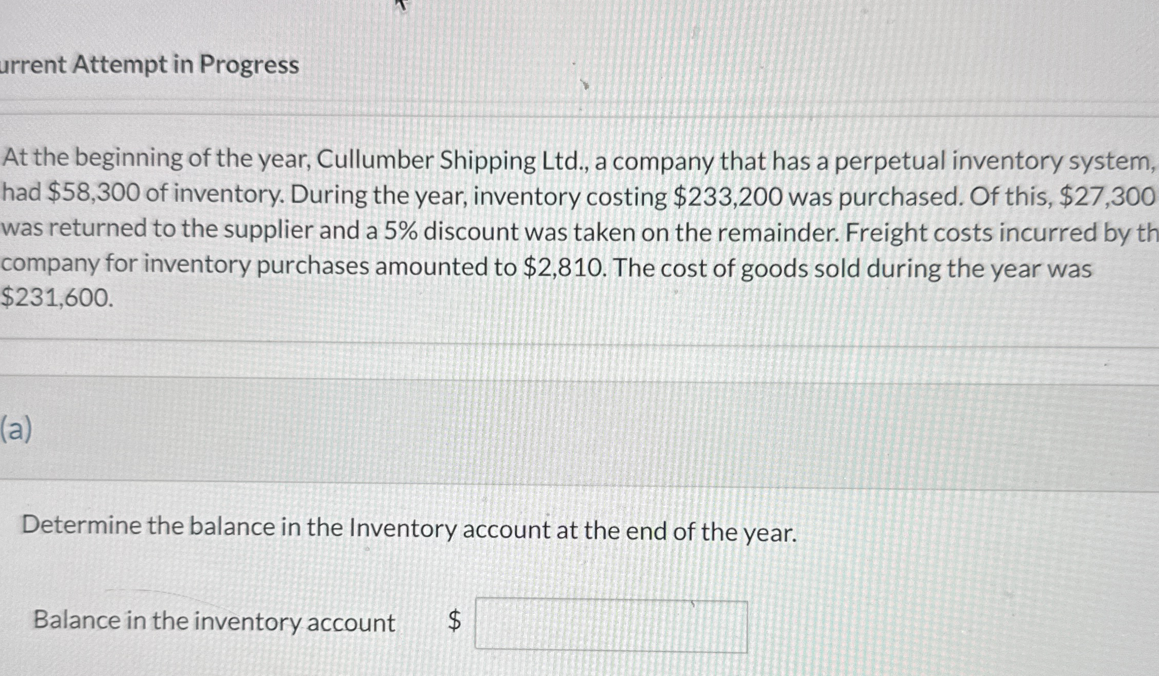 urrent Attempt in Progress At the beginning of