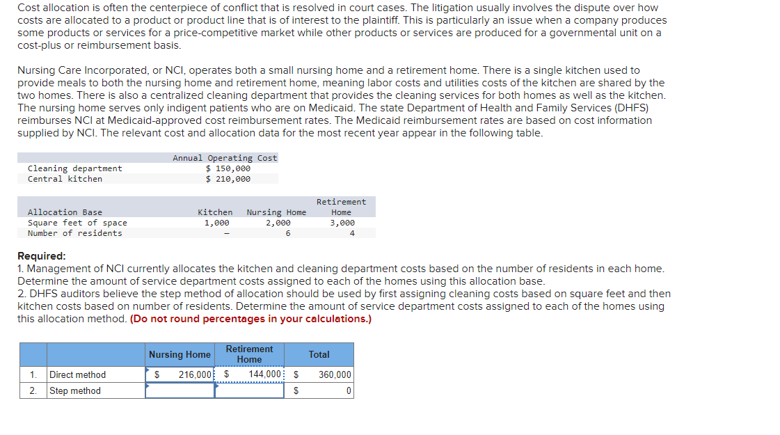 Cost allocation is often the centerpiece of