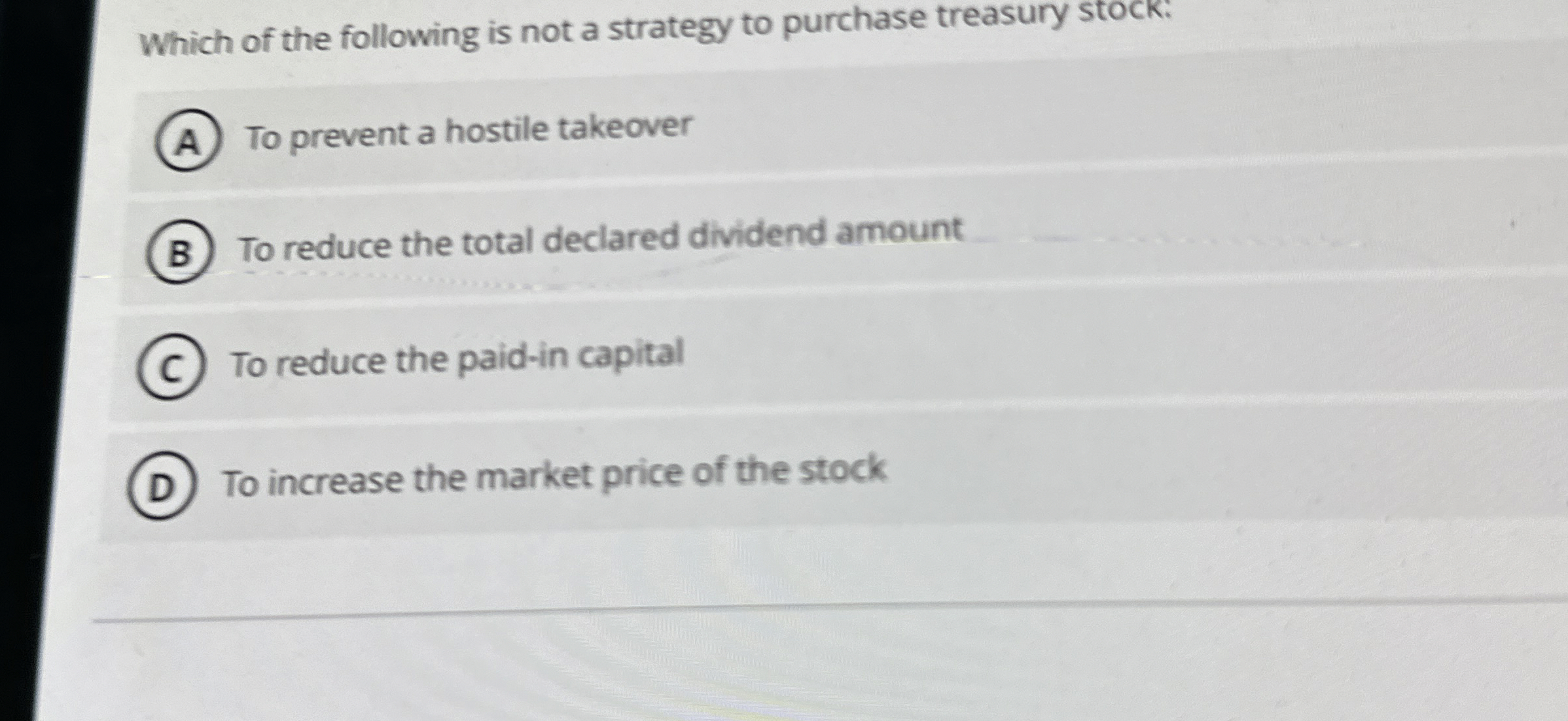 Which of the following is not a strategy to