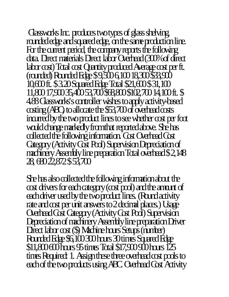 Classworks Inc. produces two types of glass