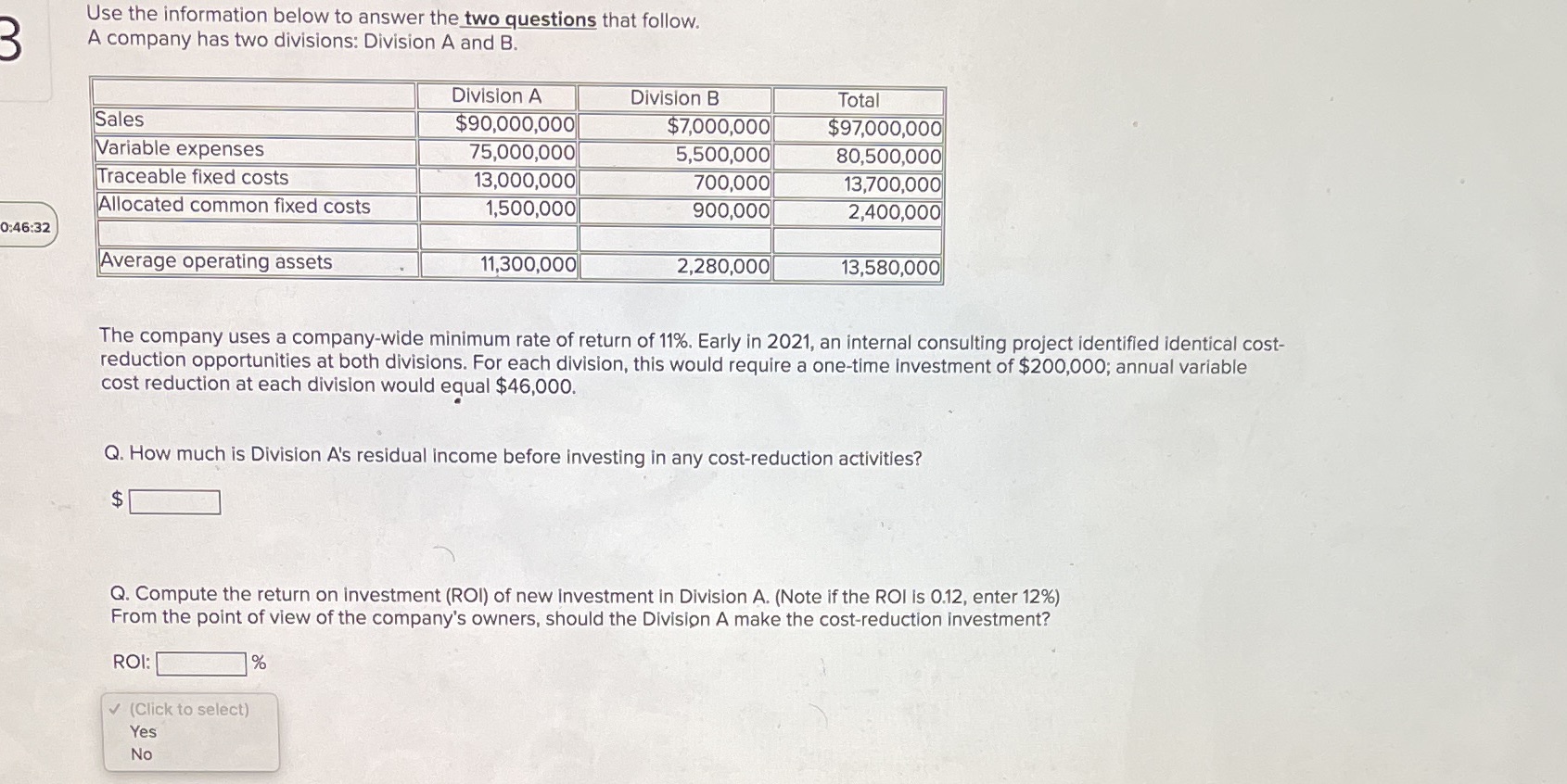 ASAP Use the information below to answer the two