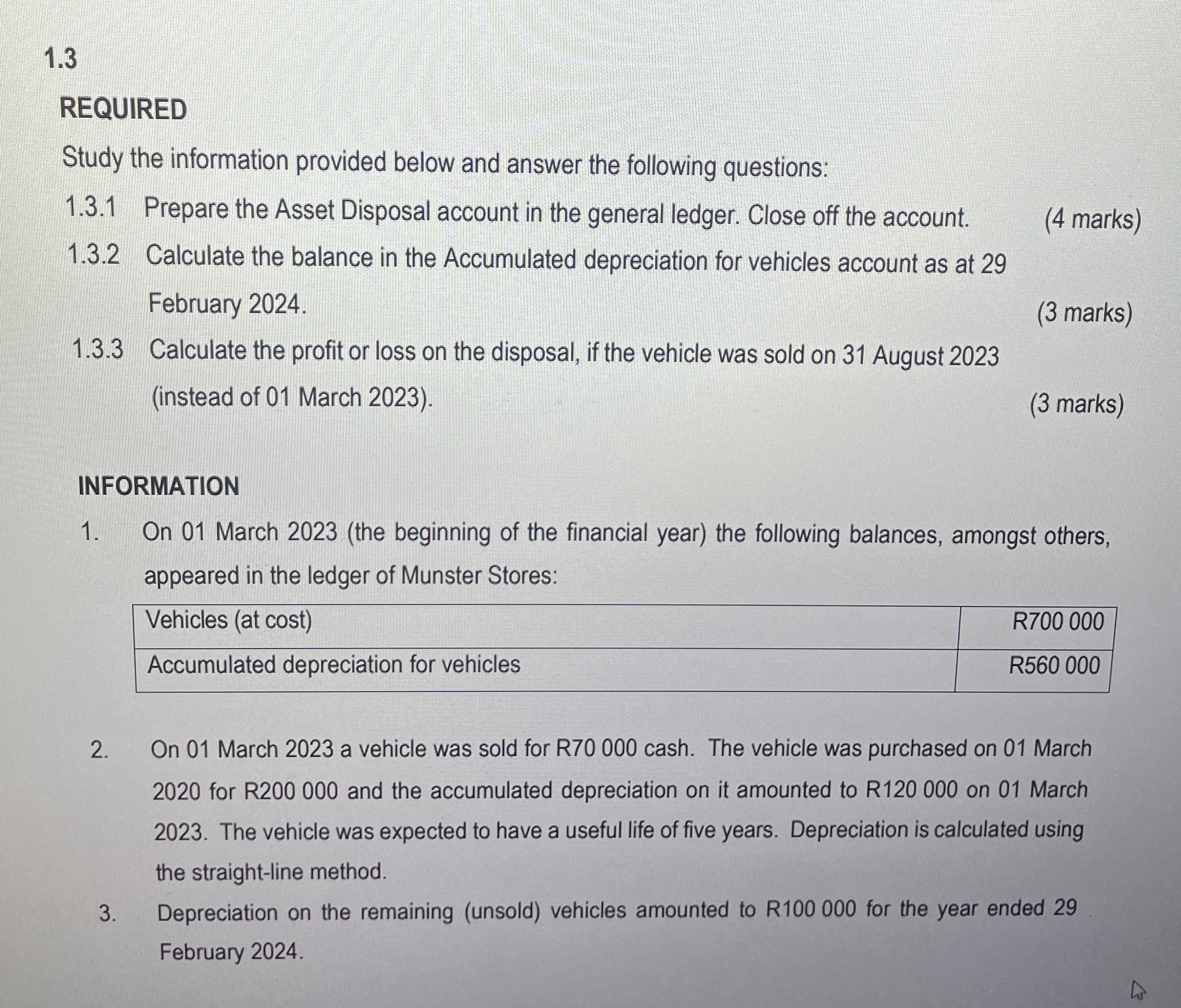 1 . 3 REQUIRED Study the information provided