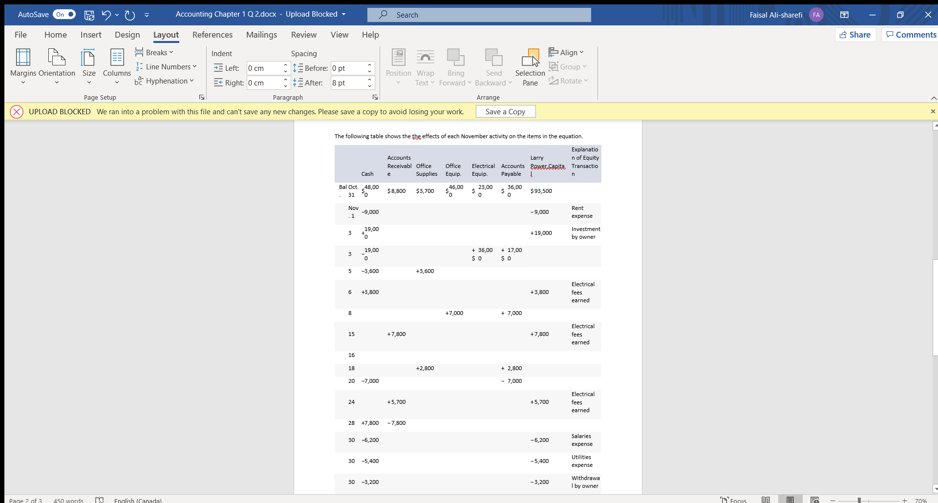 AutoSave On . Accounting Chapter 1 Q 2.docx -