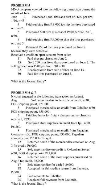 Please answer in excel format PROBLEM 1 Some of