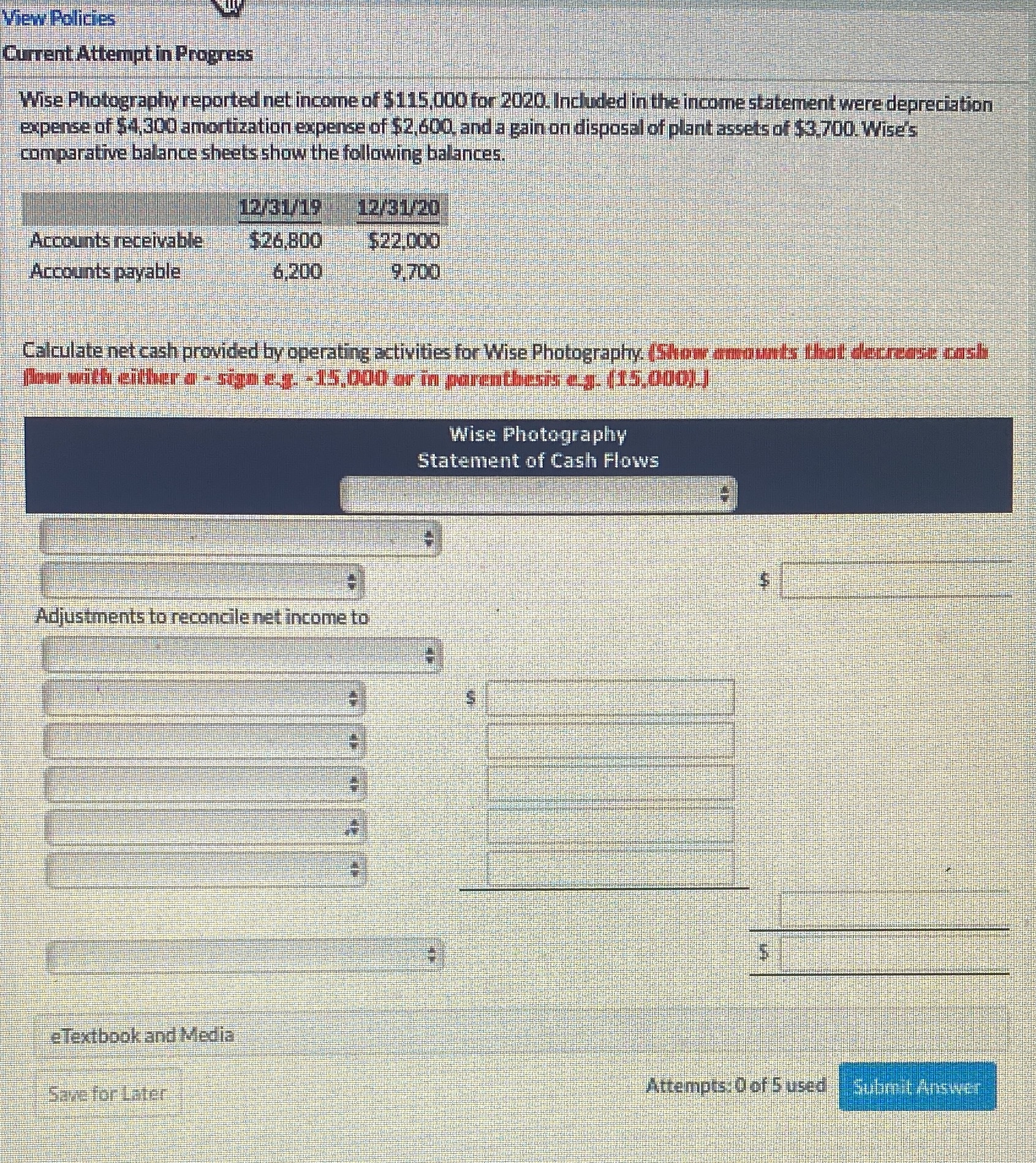 View Policies Current Attempt in Progress Wise