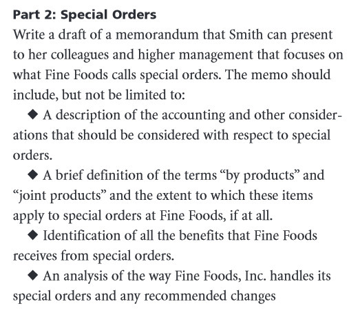 Part 2: Special Orders Write a draft of a