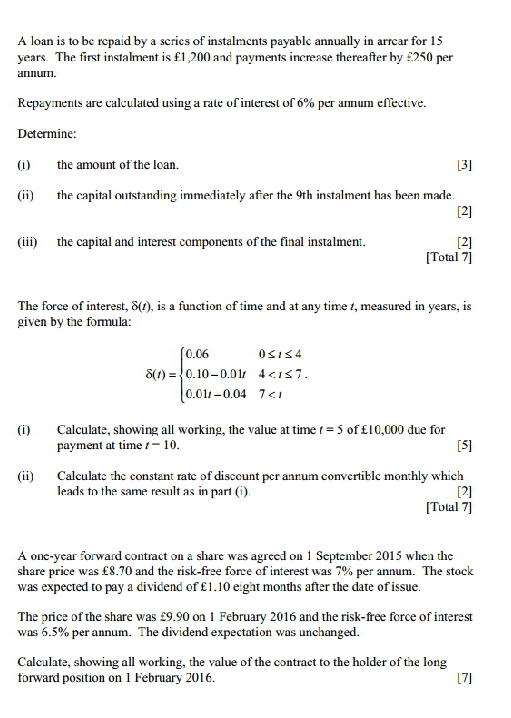 Please solve this precisely A loan is to be