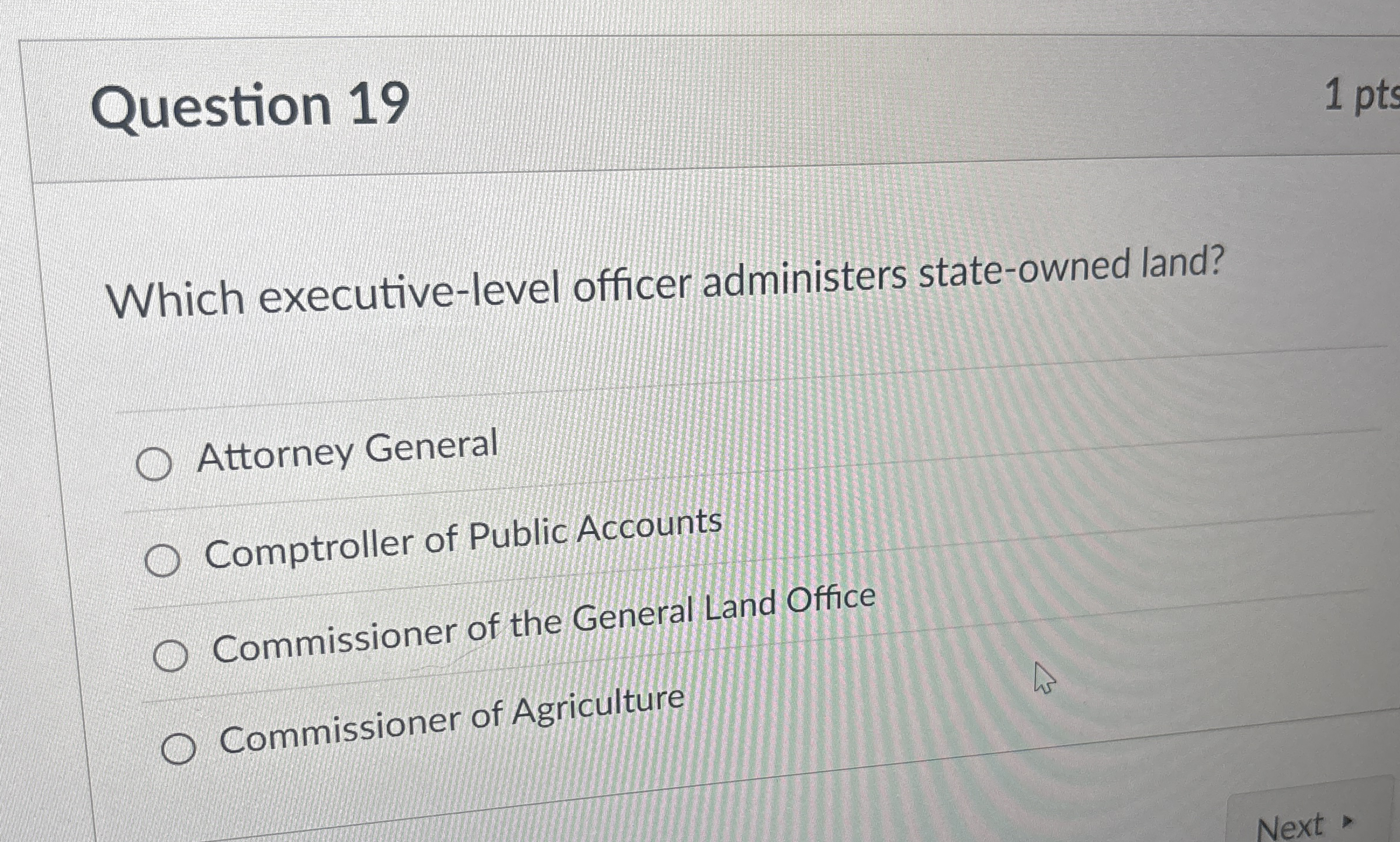 Question 1 9 Which executive - level officer