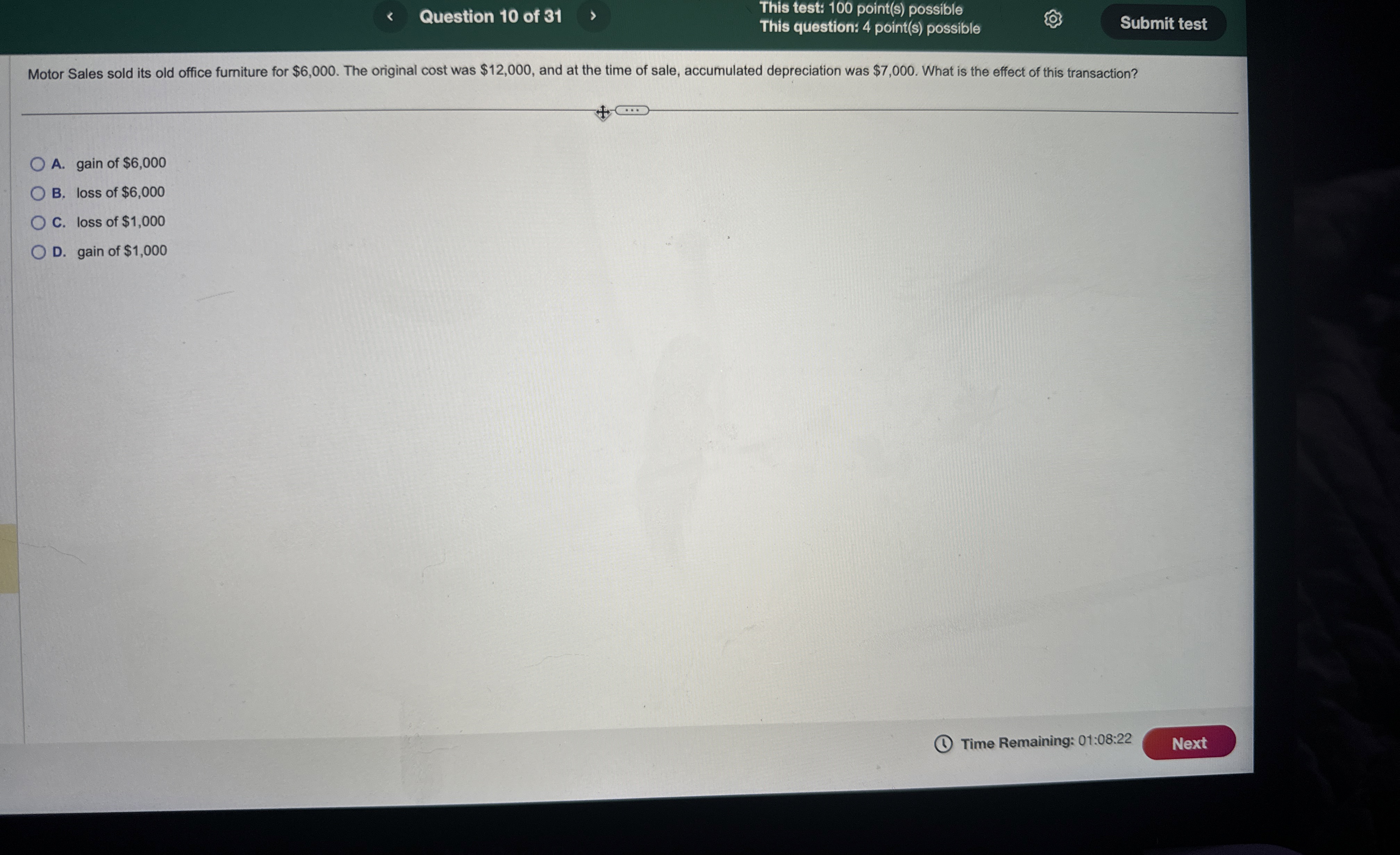 Question 1 0 of 3 1 This test: 1 0 0 point ( s )
