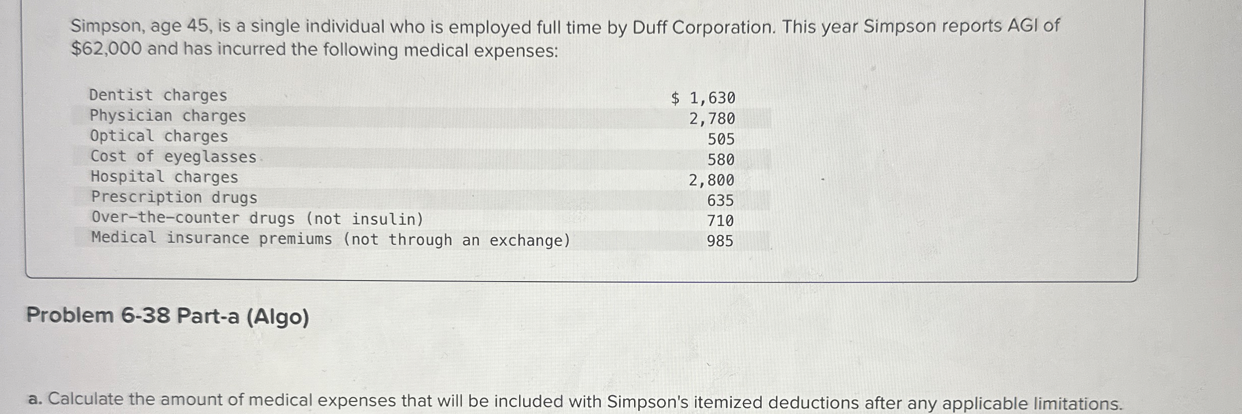 Simpson, age 4 5 , is a single individual who is