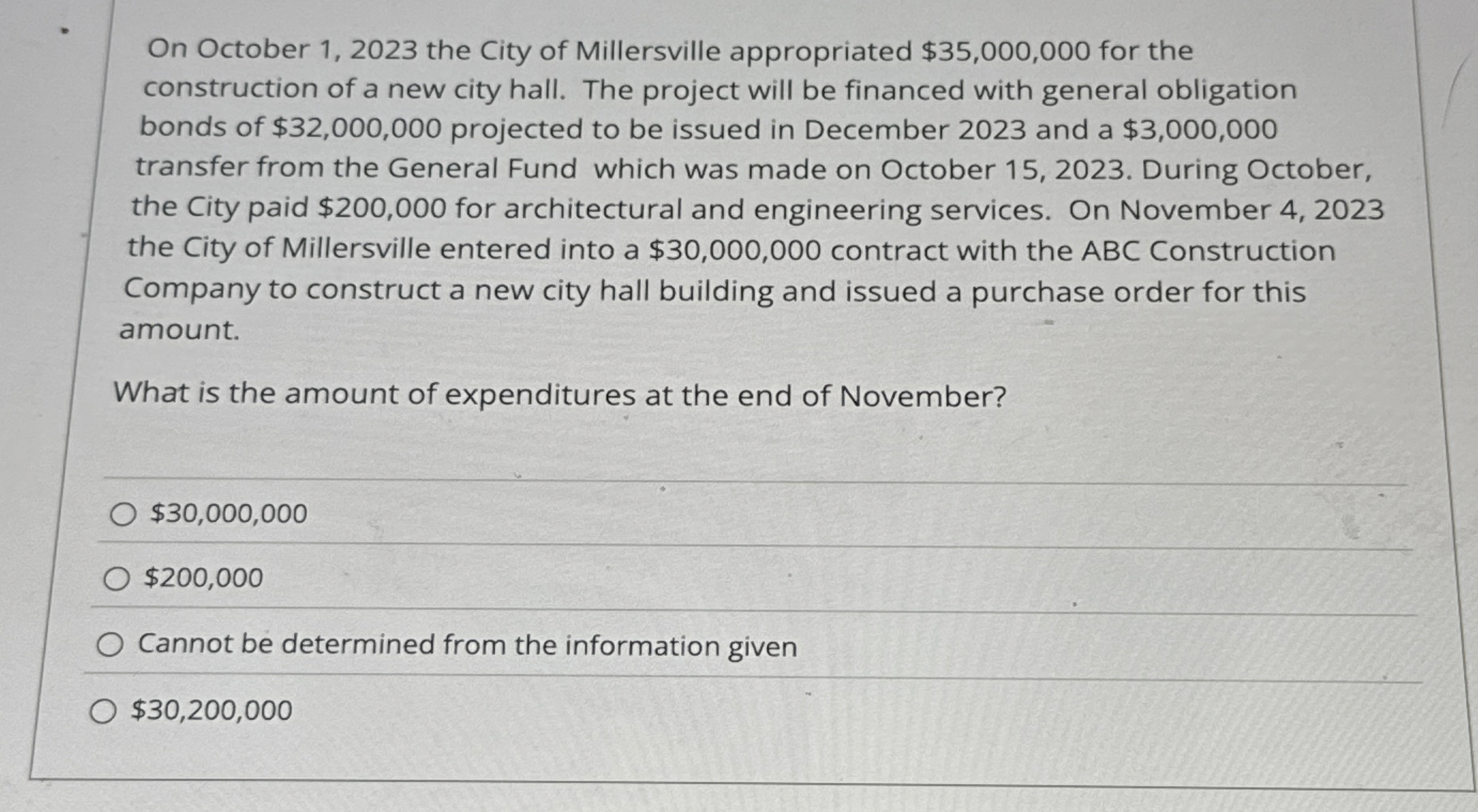 On October 1 , 2 0 2 3 the City of Millersville
