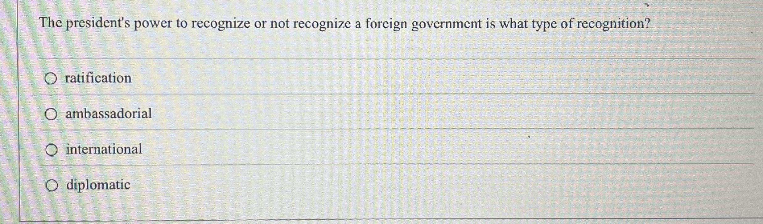 The president's power to recognize or not