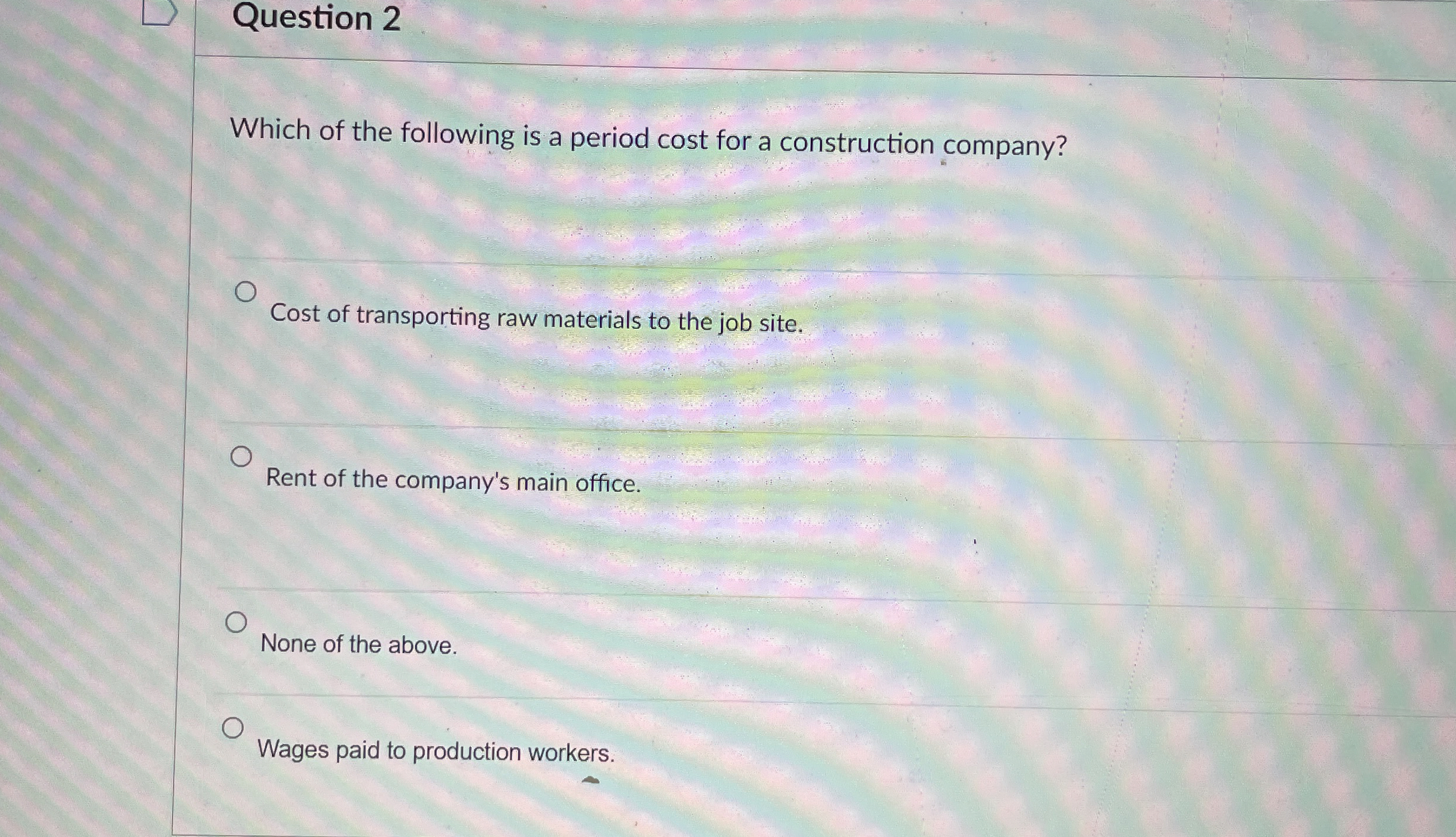 Question 2 Which of the following is a period